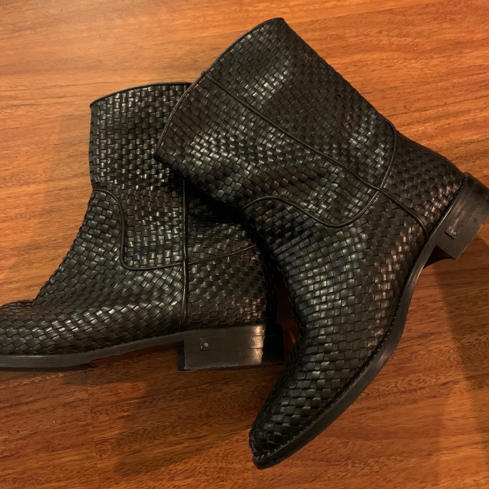 Freda Salvador 100% Italian Leather Size 8 Black DOLLY WESTERN BOOT